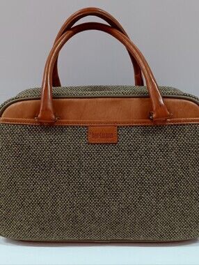 Hartmann Brown Tweed & Tan Leather Satchel
